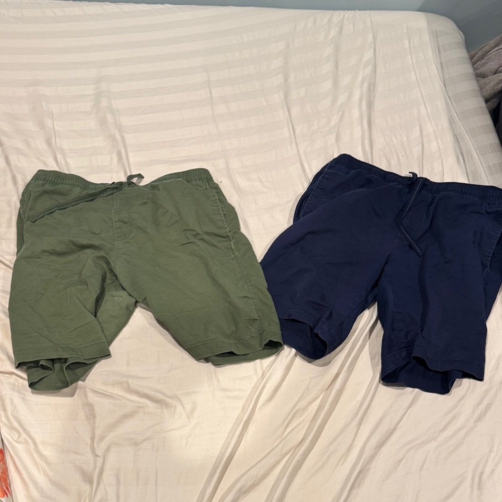 Men Green and Blue Shorts